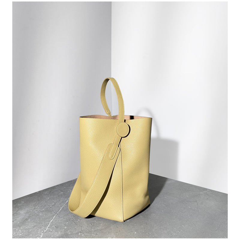 Minimalist Leather Bucket Bag