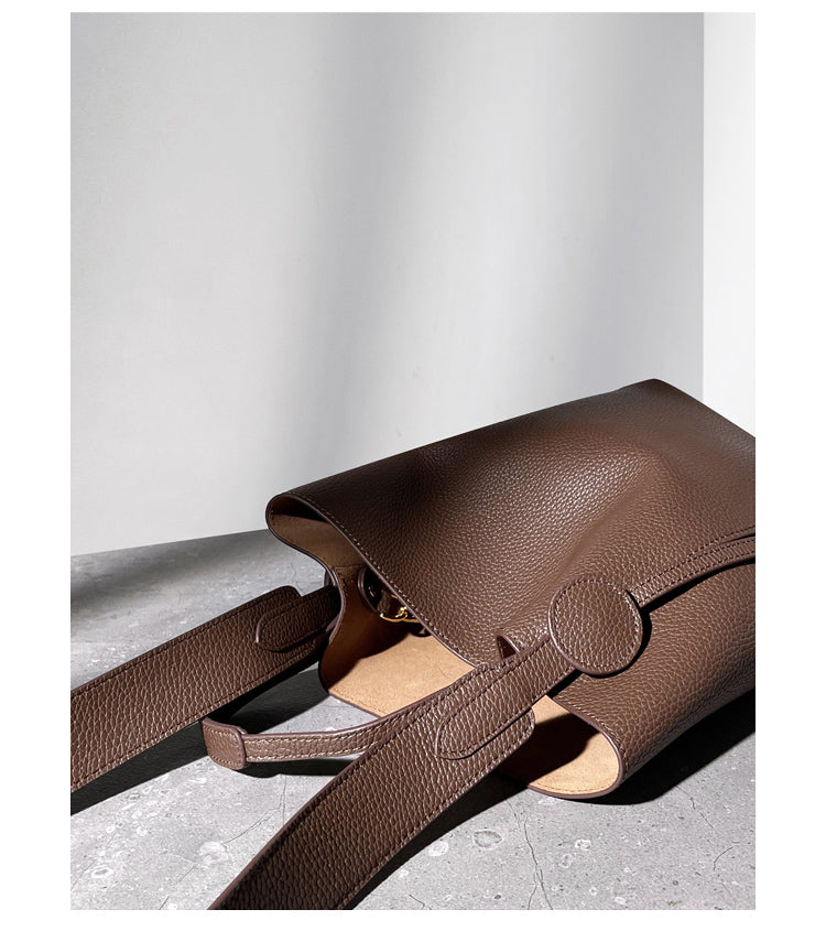 Minimalist Leather Bucket Bag