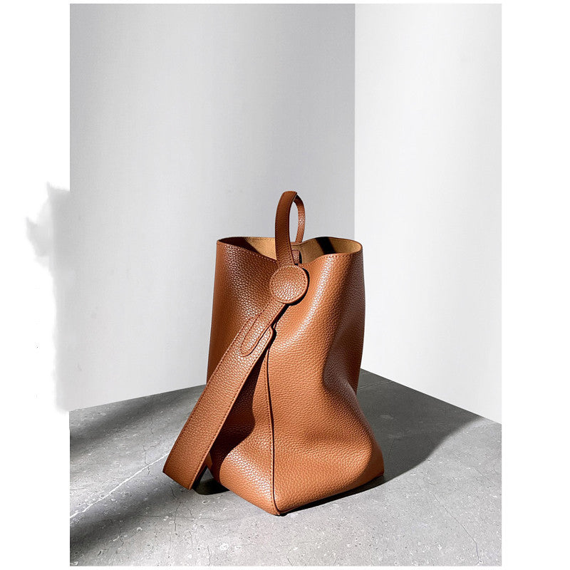 Minimalist Leather Bucket Bag