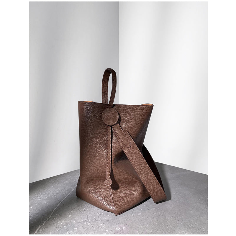 Minimalist Leather Bucket Bag