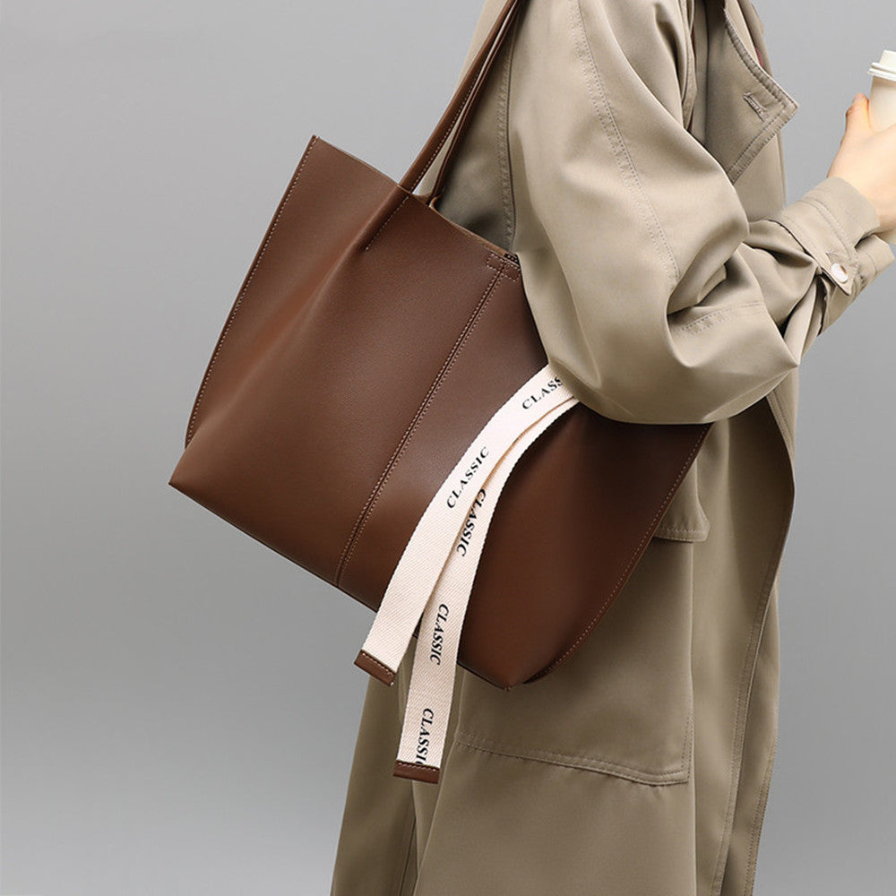 Classic Minimalist Leather Tote